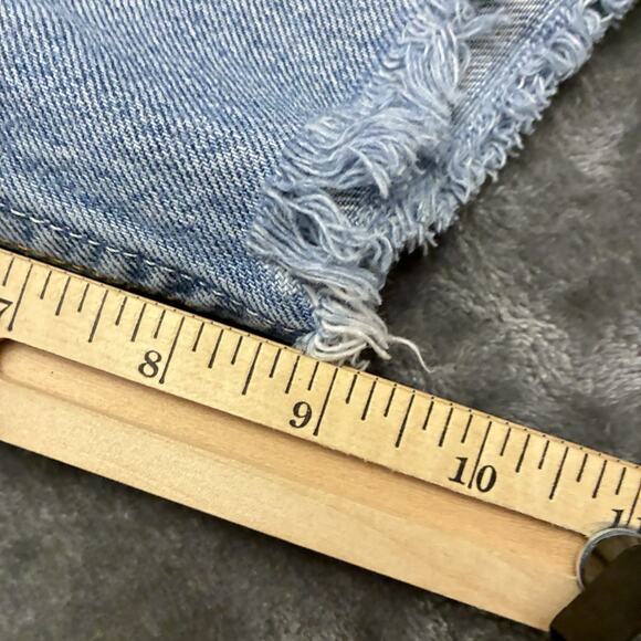 Levis 501xx Button Fly Blue Jean Shorts Womens Sz.35 Blue Button Fly Cut Off - Picture 8 of 9